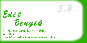 edit benyik business card